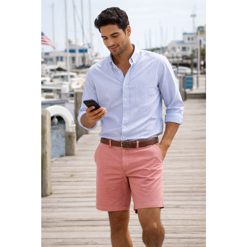 Vineyard Vines 31 Club Shorts Cotton Coral Pink Classic Preppy Coastal Casual